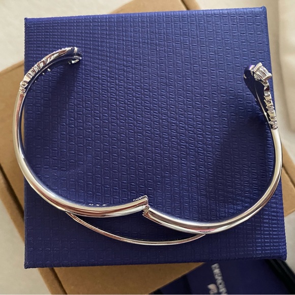 Bangle-Feather, White, Rhodium plated - Picture 4 of 6